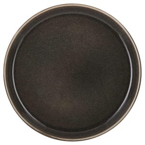 BITZ Assiette, assiette à gâteau, assiette à dessert en grès, 21 cm de diamètre, gris/gris