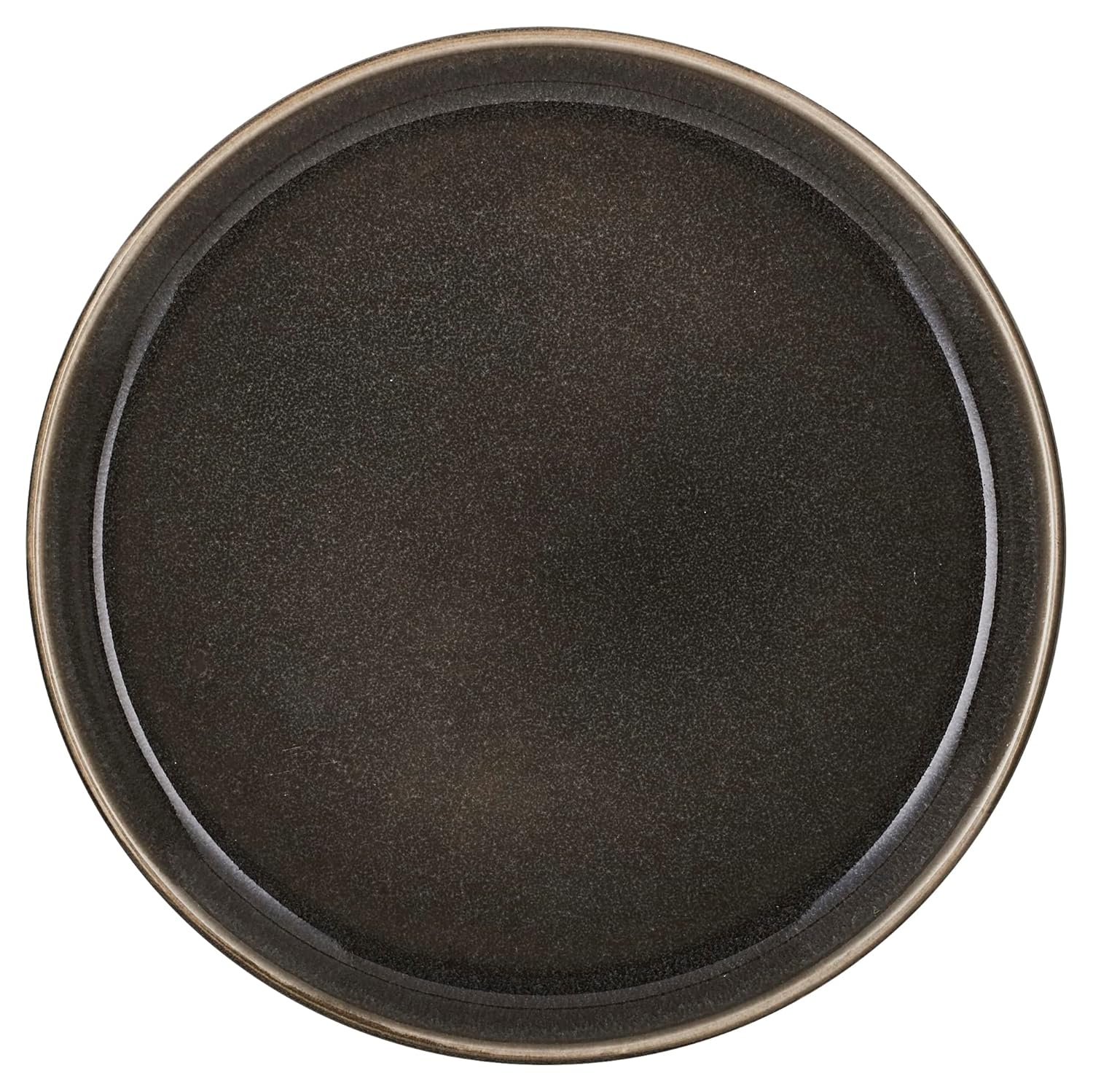 BITZ Assiette, assiette à gâteau, assiette à dessert en grès, 21 cm de diamètre, gris/gris