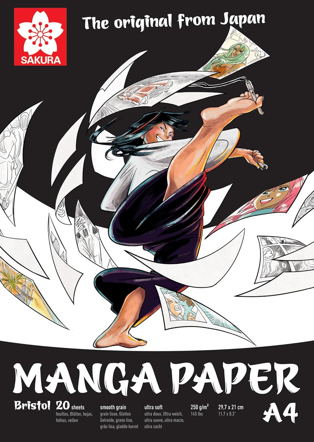 SACURA Bristol Manga Paper — papier A4 250 g/m² 20 feuilles