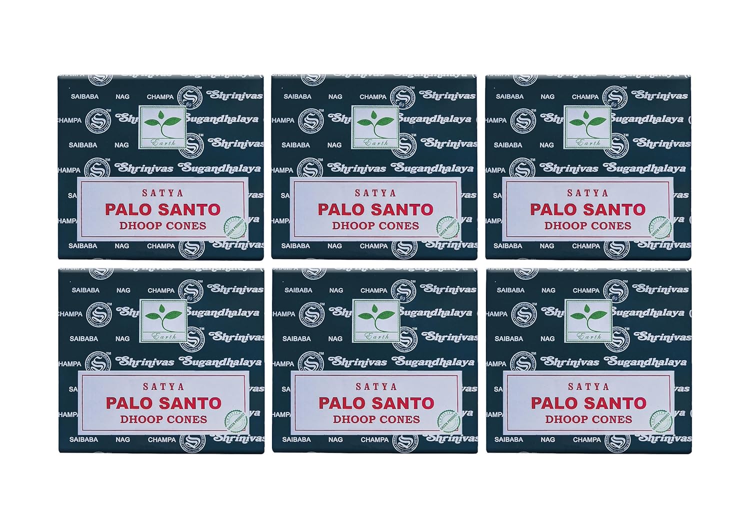 Grenadine Boutique - SATYA Encens Cônes - Lot de 6 Boîtes de 12 cônes Palo Santo