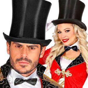 Alternative view of W WIDMANN MILANO — Chapeau haut-de-forme noir satin 20 cm