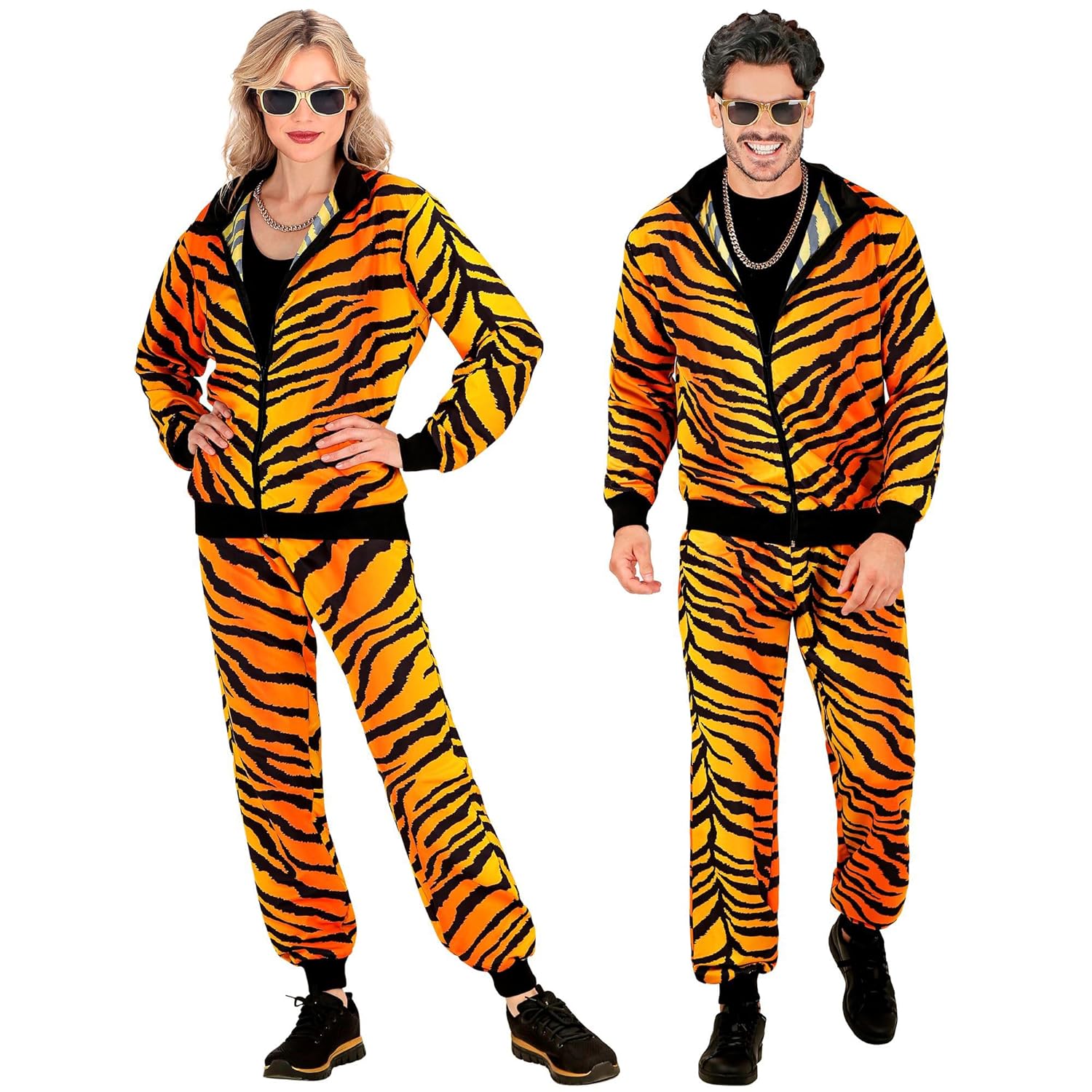 W WIDMANN MILANO Party Fashion - Survêtement fantaisie, motif animalier, tenue années 80, survêtement de jogging pour le carnaval et les fêtes