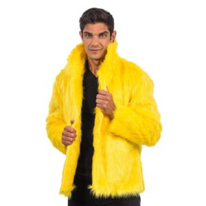 Chaks - Manteau de fourrure pour adultes, veste courte en fausse fourrure, pour carnaval, festival, fête Fashion