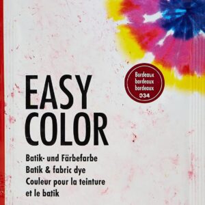 Marabu 17350022034 Easy Color Bordeaux, 25 g de teinture à la main pour coton, lin, soie et tissus mélangés, lavable à la main jusqu'à 30 °C, très bonne résistance à la lumière, ne résiste pas à la cu