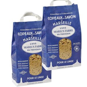 Copeaux de Savon de Marseille Marius Fabre - Lot de 2 sacs de 980G - pour un lavage doux et efficace pour tous les textiles, linge délicat