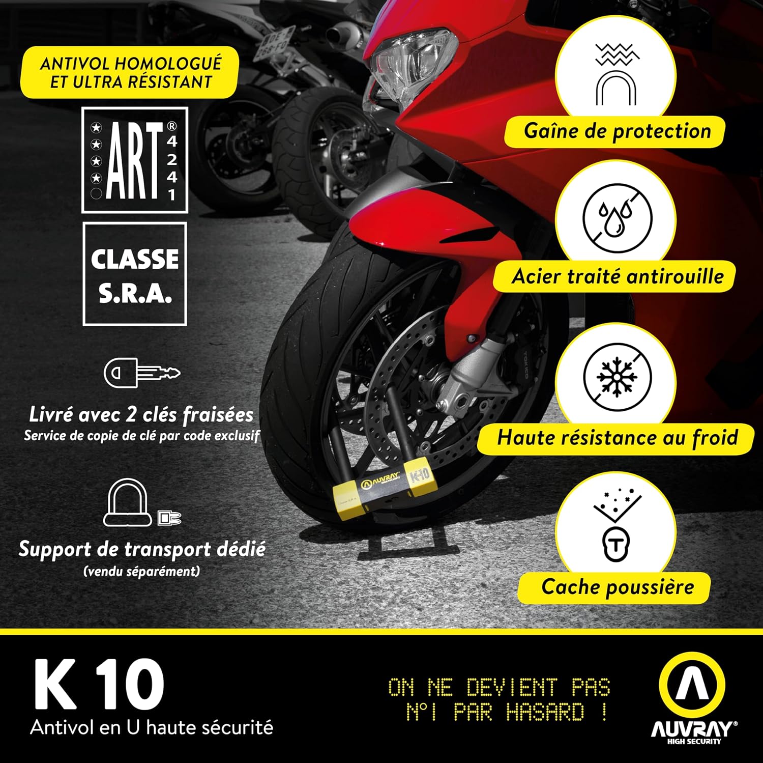 AUVRAY K10 — Antivol moto U certifié SRA et ART – Image 4