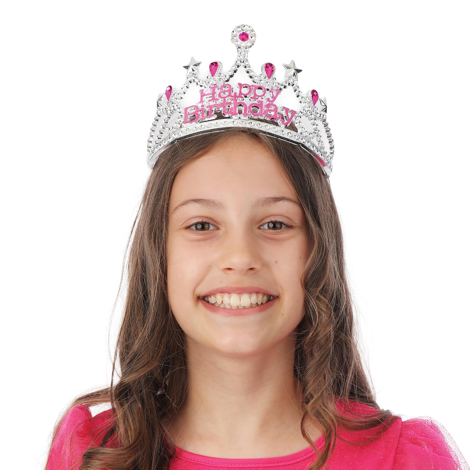 P'TIT CLOWN - 24263 - Diadème Happy Birthday - plastique - argent