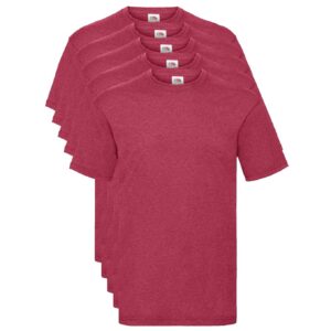 Fruit of the Loom Valueweight 5 Pack, T-Shirt Homme, Rouge (Vintage Heather Red Vh), Medium