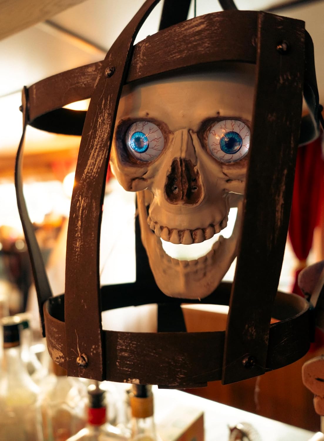 P'TIT CLOWN — Tête de Mort en Cage Animée Sonore 45 cm – Image 2