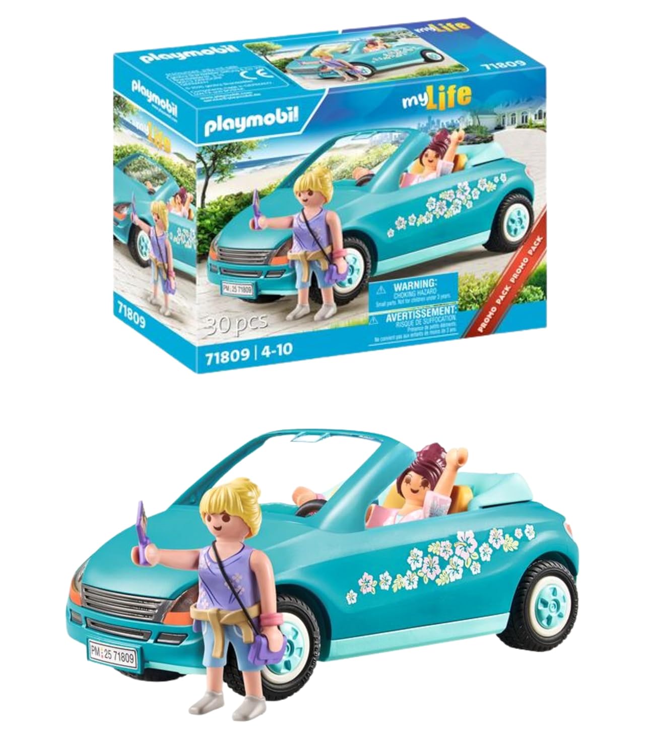 Playmobil | My Life | Aventure en Cabriolet | Voiture Jouet pour Enfants dès 4 Ans | Véhicule avec Figurines & Accessoires | Jouet éducatif | 71809