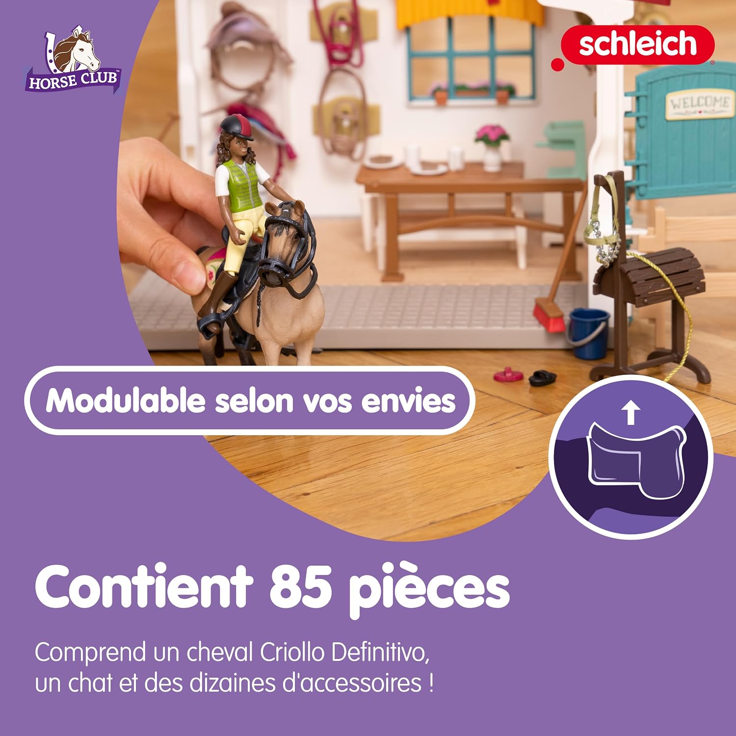 SCHLEICH — Coffret Sellerie du Centre Équestre 85 éléments – Image 3