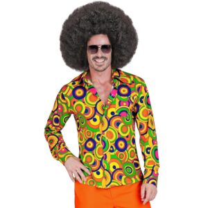 W WIDMANN Milano Mode Festive - Chemise années 70, Chemise pour Homme, Style Disco, Costumes de Carnaval