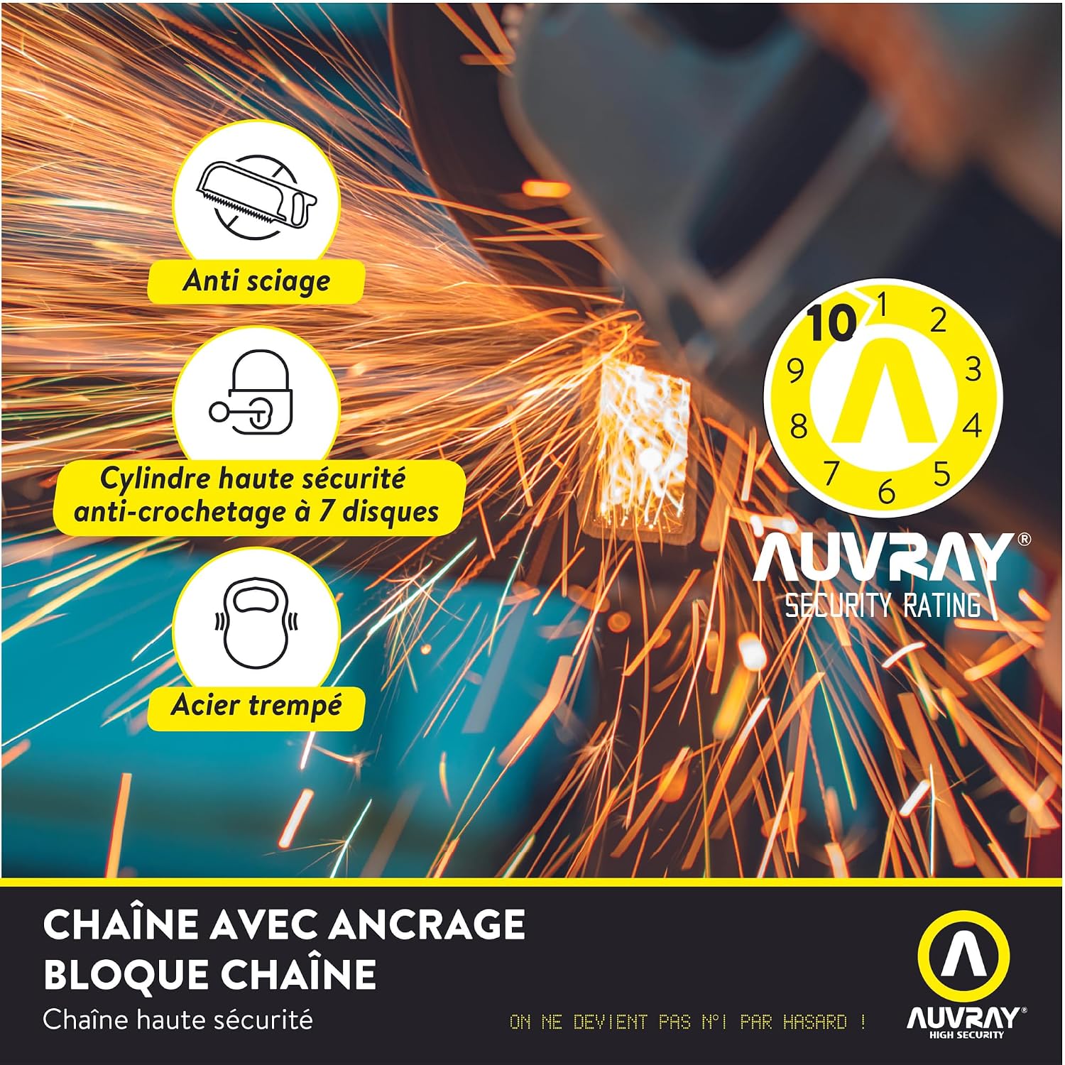 AUVRAY Xtrem Protect — Ancrage au sol ou mural avec chaîne 1 m – Image 4