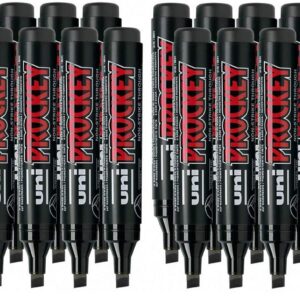 Uni-Ball Prockey Lot de 24 marqueurs pour tableau à feuilles Noir Largeur 6 mm
