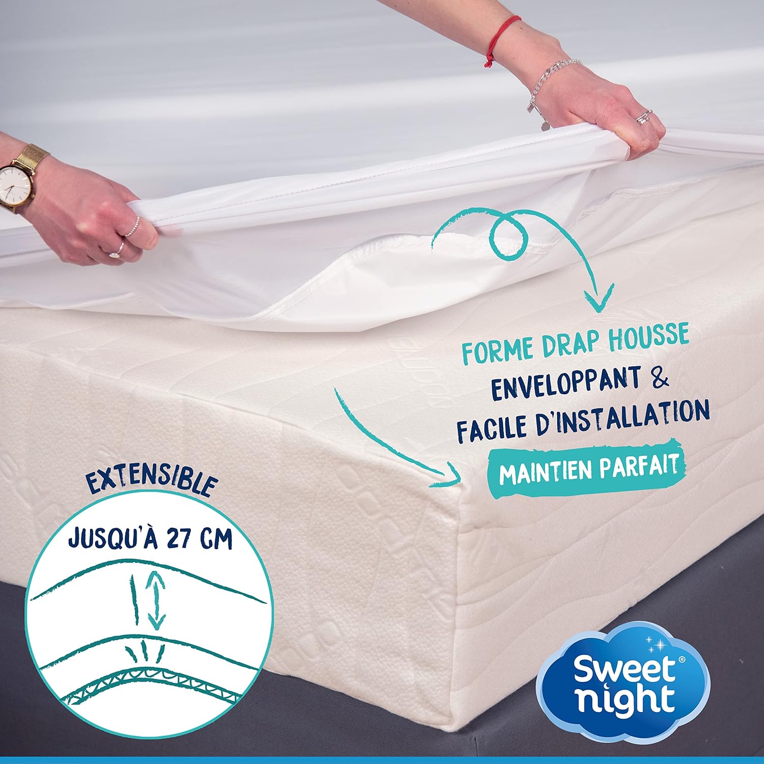 SWEET NIGHT — Protège-matelas imperméable 135x200 cm – Image 4