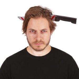 P'TIT CLOWN - 97098 - Serre-Tête Couteau Sanglant Adulte - Accessoire de Déguisement Parfait pour Halloween, Fêtes Costumées