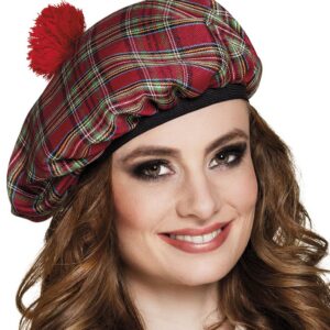 Boland - Barett Mrs. Tartan, élastique, casquette écossaise, chapeau, Écosse, Highlands, costume, carnaval, fête à thème