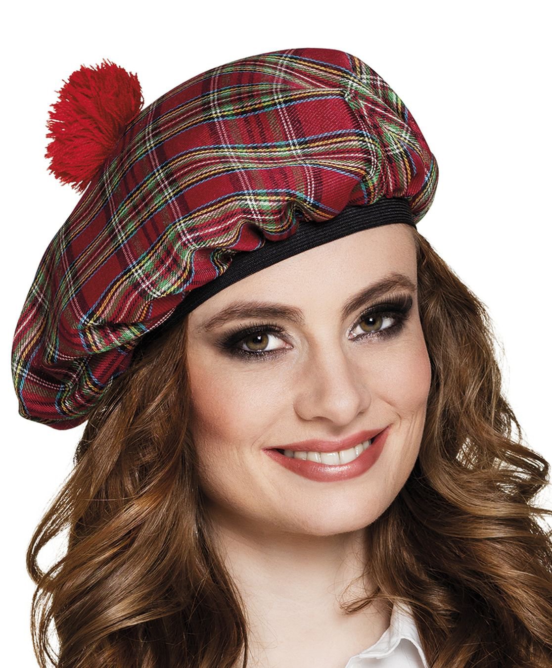 Boland - Barett Mrs. Tartan, élastique, casquette écossaise, chapeau, Écosse, Highlands, costume, carnaval, fête à thème