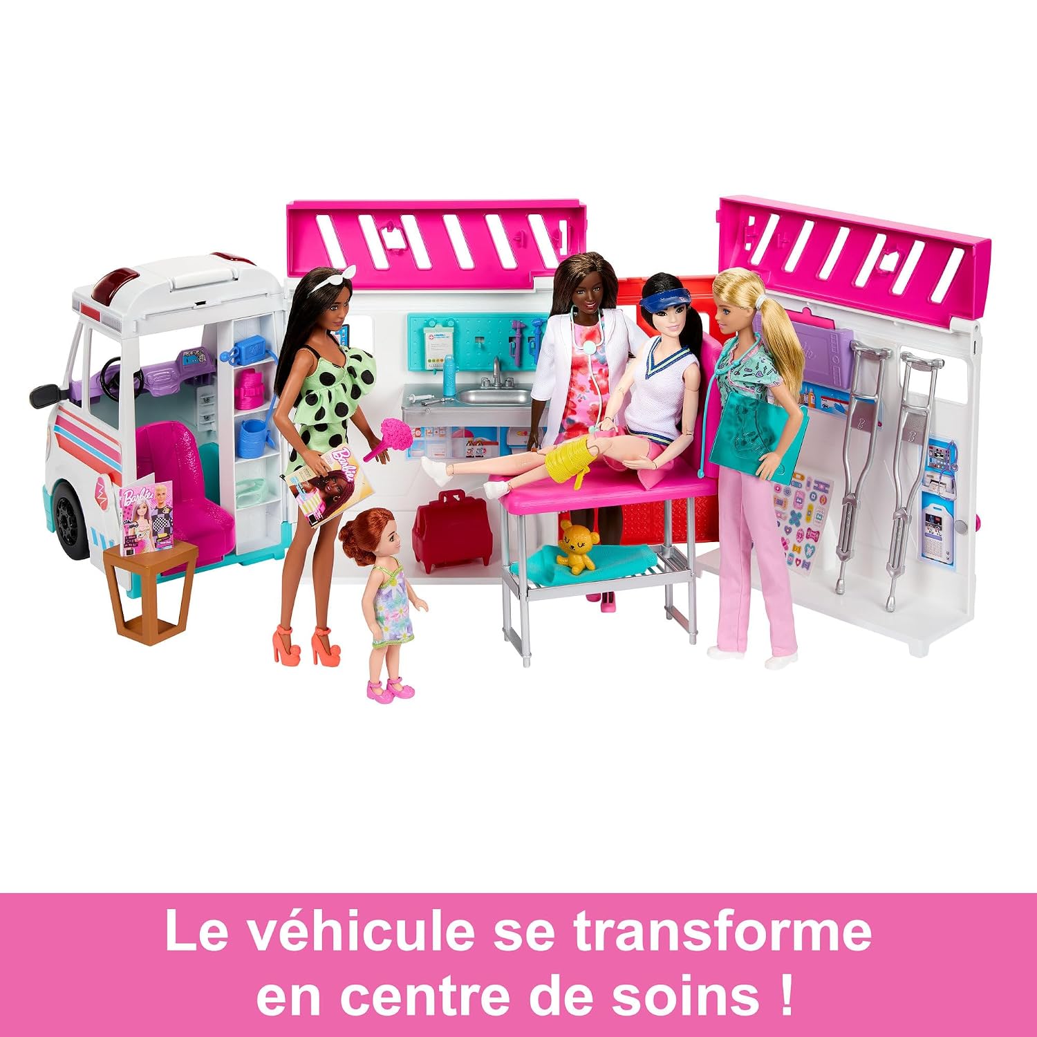 BARBIE — Coffret Véhicule Médical 2-en-1 avec 20 Accessoires – Image 2