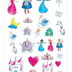 CAM ET LEON - Tatouages Temporaires - Tatouage Ephémère - Dinosaures, Animaux de la forêt, Licornes, Pirates, Princesses, Super héros - Anniversaire Enfant, Fêtes, Célébrations (Princesses)