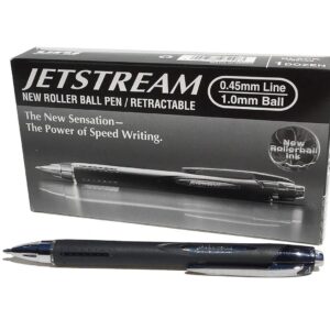 Uni-Ball Jetstream RT Stylo Encre gel rétractable Noir Ecriture 1.0 mm Lot de 12
