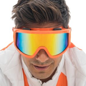 Chaks - Lunettes de ski style années 80/90, lunettes flashy au look rétro pour festival, après-ski, fêtes