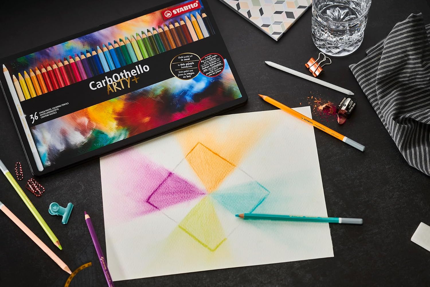 STABILO CarbOthello — Boîte métal x12 crayons pastel – Image 4