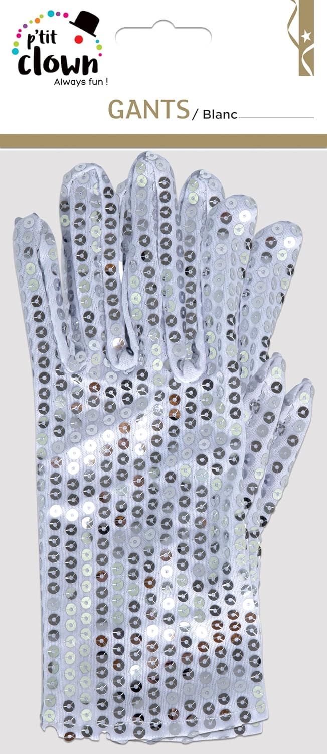 P'TIT CLOWN — Gants à sequins argent taille unique – Image 2