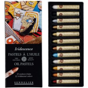 SENNELIER Boite de 12 pastels à l'huile - Couleurs irisées