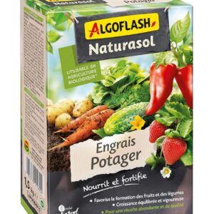 ALGOFLASH NATURASOL Engrais Potager, Jusqu?à 25m², Dosette incluse, 1.5 kg, APOTBIO15, Vert