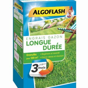 ALGOFLASH Engrais Gazon Longue Durée 3 Mois, 3 kg, EG3M120, Bleu