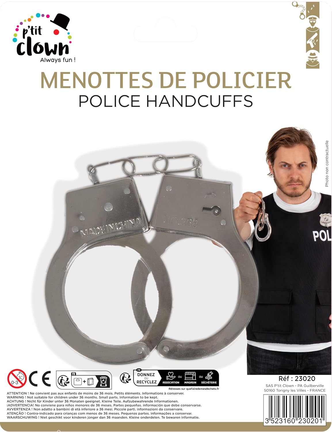 P'TIT CLOWN — Menottes de Policier pour Déguisement – Image 2