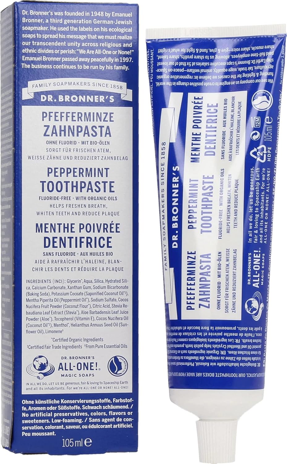 Dentifrice Menthe poivrée Dr Bronner's 105ml