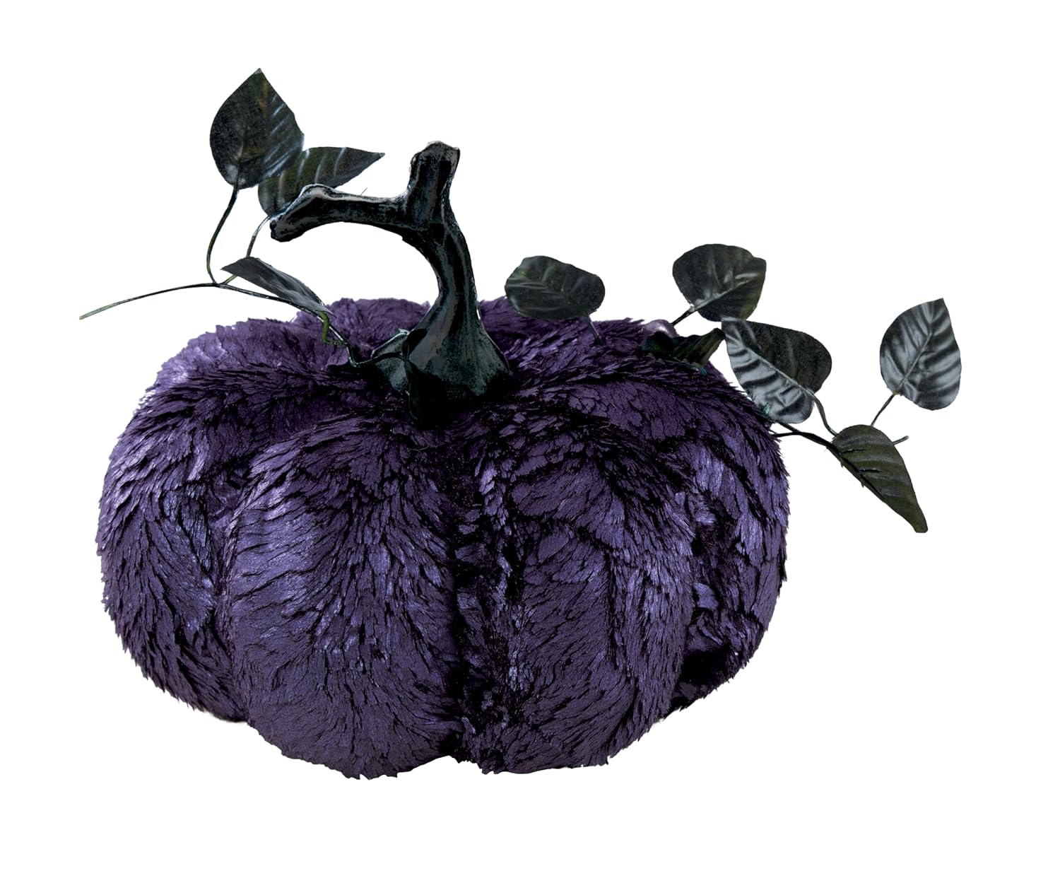 P'TIT CLOWN - 22266 - Citrouille Élégante avec Reflets Violets - Décoration Halloween - pour Ambiance Mystérieuse et Raffinée Lors de Fêtes ou dans Une Maison Hantée