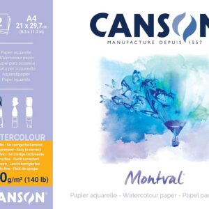 Canson Montval : album spiralé petit côté - 12 feuilles papier aquarelle spirale MONTVAL 300g A4 Ref-807160 CANSON