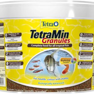 Tetra TetraMin - Aliments Premium Complet pour tous les Poissons Tropicaux - Favorise la Croissance la santé et la Longévité – Formule Bio Active - en granulés - 10L