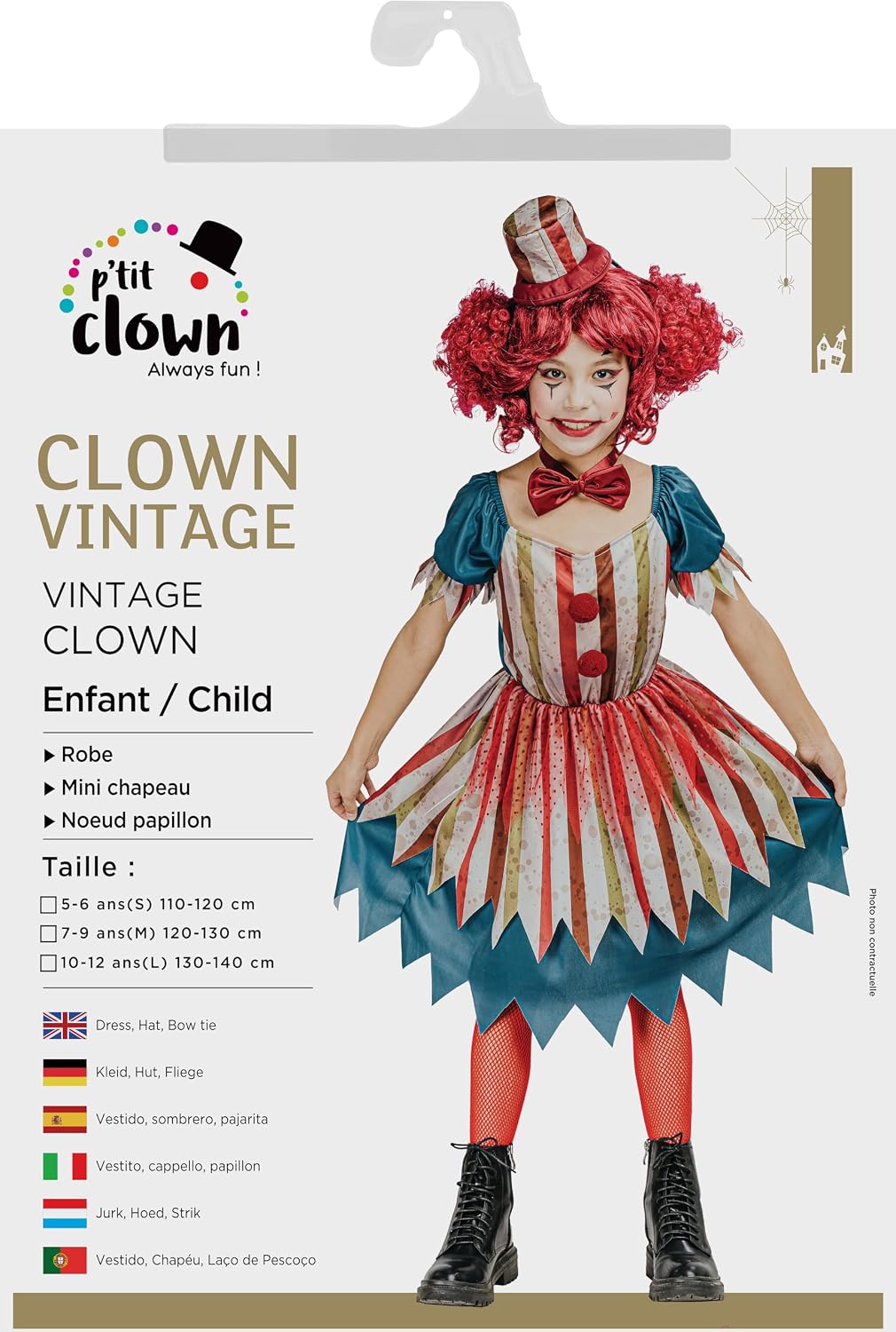 SE DÉGUISER — Déguisement Clown Vintage Fille 7/9 ans – Image 2