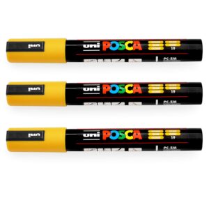 UNI-BALL Lot de 12 Marqueurs Pte conique moyenne POSCA PC5M 1,8 - 2,5mm Blanc