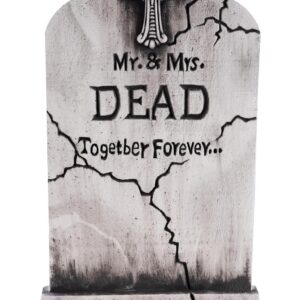 P'tit Clown - Pierre Tombale Halloween - Décoration Effrayante avec Détails Réalistes, Ambiance Macabre et Saisissante (Pierre tombale Mr & Mrs Dead, 53 cm)