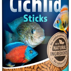 Tetra Tetra - Cichlidés Sticks - Aliment Complet en sticks pour grands Cichlidés/Poissons d'eau douce tropicale, 1L, Multicolore, 320 g (Lot de 1)
