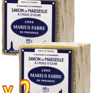Marius Fabre - SAVON DE MARSEILLE ˆ l'Huile d'Olive Cube de 600 Gr - Lot de 2 Cubes 600 Gr