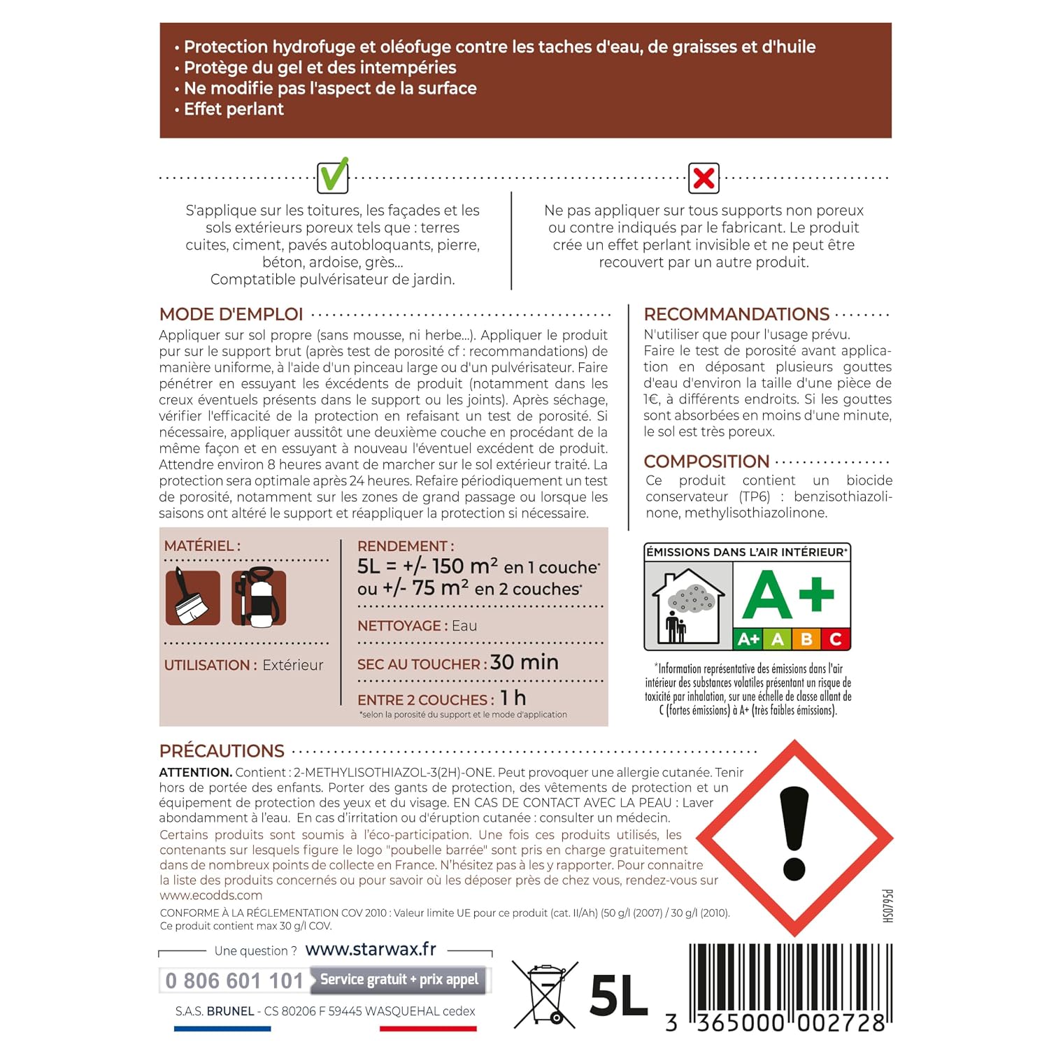 IMPERMEABILISANT — Traitement eau et graisse 5L – Image 6