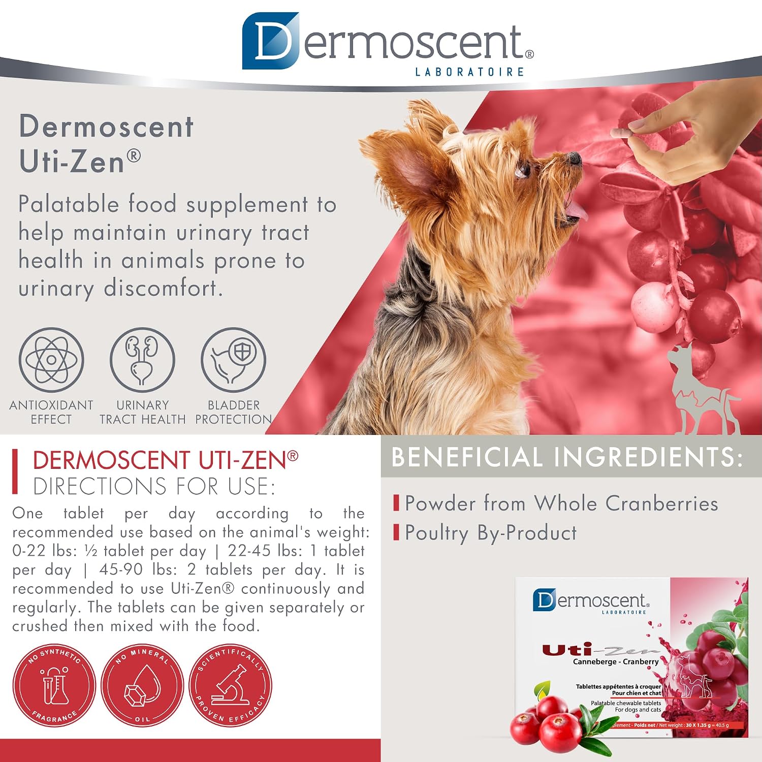 DERMOSCENT UTI-Zen — Complément urinaire chiens & chats x30 – Image 2