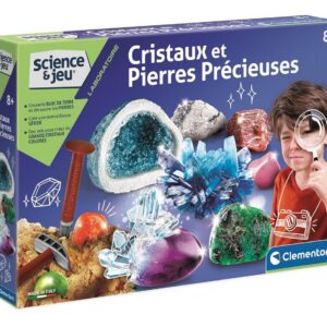 Clementoni | Science & Jeu – Cristaux et Pierres Précieuses pour Enfants 8 Ans+ | Kit Scientifique Géologie et Chimie | Expériences Cristaux à Faire à la Maison | Jeu Éducatif Cadeau Fille Garçon