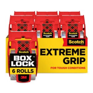 SCOTCHBOX LOCK — Ruban d'emballage 6 rouleaux avec dévidoirs