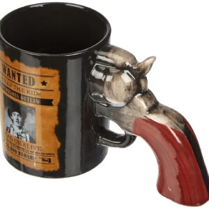 Tasse (Mug) Noire Poignée Révolver Billy The Kid/Dimension : 18,5 x 9 x 11,5 cm