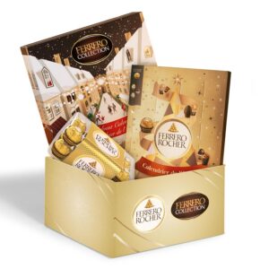 Box Noël Chocolats Ferrero - Calendrier de l'Avent Ferrero Collection (256g), Calendrier Ferrero Rocher (258g), Ferrero Rocher x16 (204g) - Idée Cadeau Chocolats à Offrir - 718g
