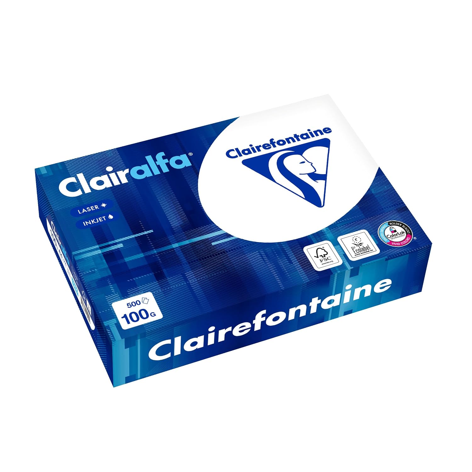 Clairefontaine - Réf. 1950C – 2000 feuilles de papier blanc au format A4 - Clairalfa 100 g/m² – Carton contenant 4 ramettes de 500 feuilles – Couleur : Blanc (171 CIE) – Image 3
