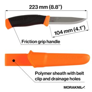 Alternative view of MORA Companion F — Couteau orange en acier inoxydable