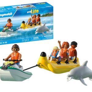 Playmobil | Vacation on The Beach | Tour en Bateau Banane | Jouet à partir de 4 Ans | Cadeau pour Enfants | Stimule la créativité | Plaisir de l'eau avec Figurines & Jet Ski | 71905
